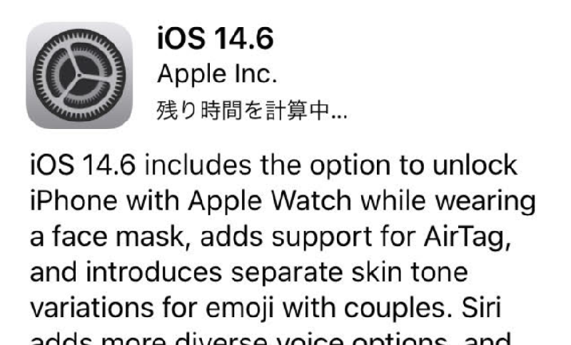 iOS14.6 不具合